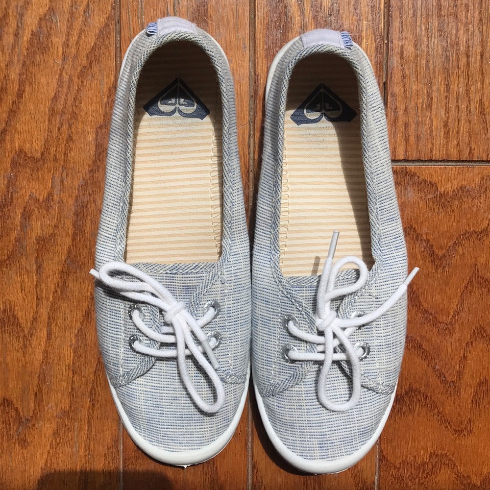 Women’s blue canvas slip on shoes
